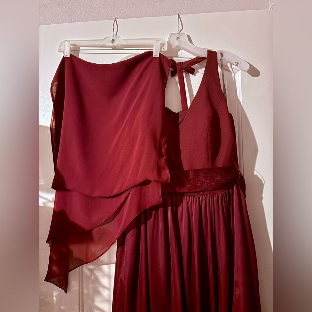 White by Vera Wang Deep Red A-Line Skirt